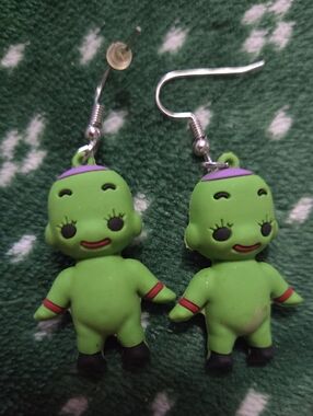 Green Alien Doll  Earrings